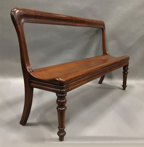 GEORGE IV MAHOGANY HALL BENCH HALL SEAT OF AN UNUSUAL SCULPTURAL DESIGN - ADDITIONAL PHOTO 9