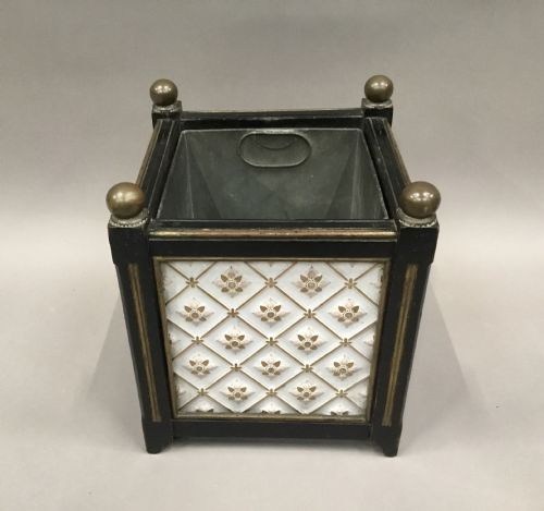 C19TH PAIR OF SQUARE JARDINIERES PLANTERS WITH ORIGINAL MINTON PANELS - ADDITIONAL PHOTO 8