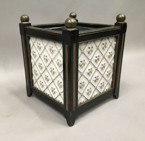 C19TH PAIR OF SQUARE JARDINIERES PLANTERS WITH ORIGINAL MINTON PANELS - ADDITIONAL PHOTO 15