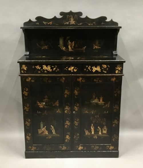 REGENCY CHINOISERIE LACQUERED CHIFFONIER SIDE CABINET - ADDITIONAL PHOTO 1