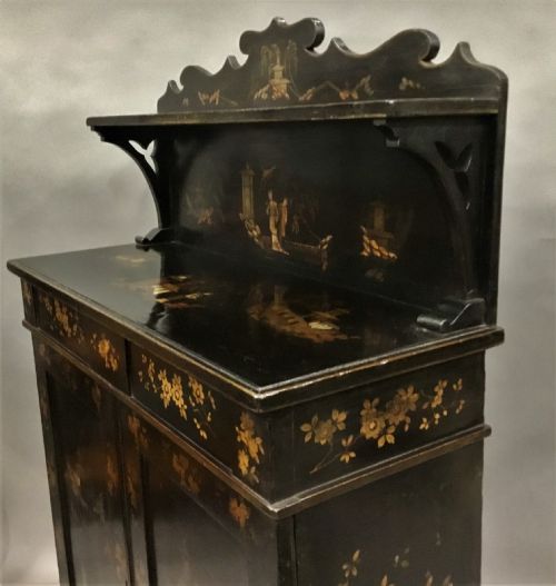 REGENCY CHINOISERIE LACQUERED CHIFFONIER SIDE CABINET - ADDITIONAL PHOTO 4