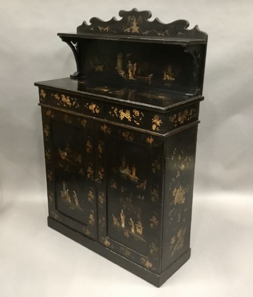 REGENCY CHINOISERIE LACQUERED CHIFFONIER SIDE CABINET - ADDITIONAL PHOTO 5