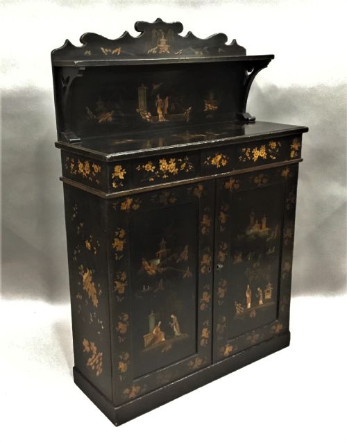 REGENCY CHINOISERIE LACQUERED CHIFFONIER SIDE CABINET - ADDITIONAL PHOTO 18