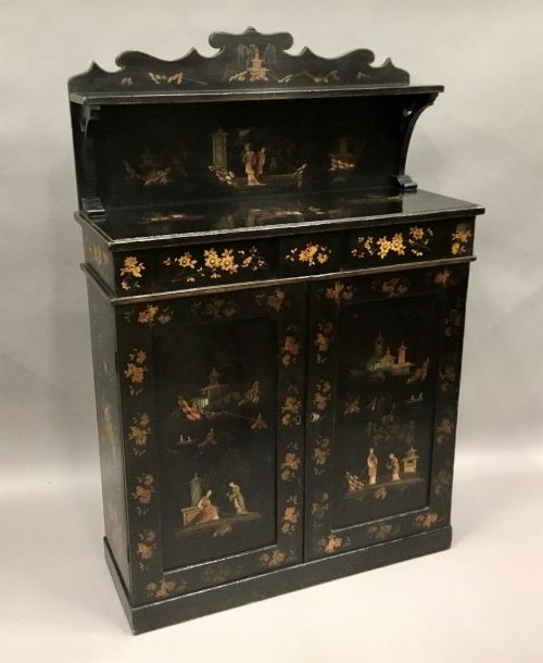 REGENCY CHINOISERIE LACQUERED CHIFFONIER SIDE CABINET - ADDITIONAL PHOTO 20