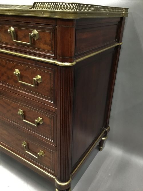 LATE C18TH LOUIS XVI NEOCLASSICAL FIGURED MAHOGANY COMMODE - ADDITIONAL PHOTO 1