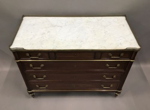 LATE C18TH LOUIS XVI NEOCLASSICAL FIGURED MAHOGANY COMMODE - ADDITIONAL PHOTO 10