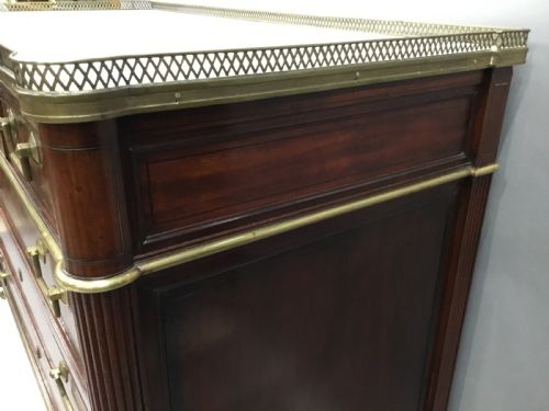 LATE C18TH LOUIS XVI NEOCLASSICAL FIGURED MAHOGANY COMMODE - ADDITIONAL PHOTO 12