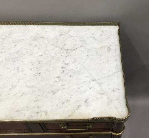 LATE C18TH LOUIS XVI NEOCLASSICAL FIGURED MAHOGANY COMMODE - ADDITIONAL PHOTO 19