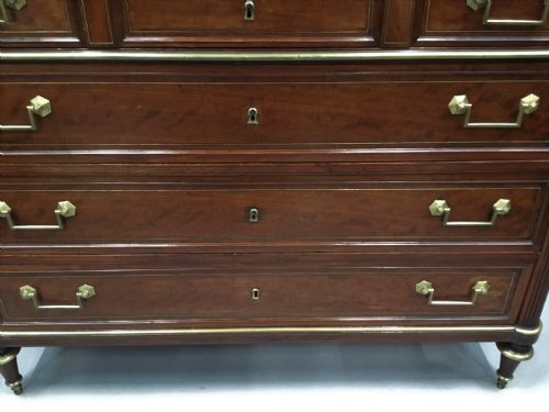 LATE C18TH LOUIS XVI NEOCLASSICAL FIGURED MAHOGANY COMMODE - ADDITIONAL PHOTO 20