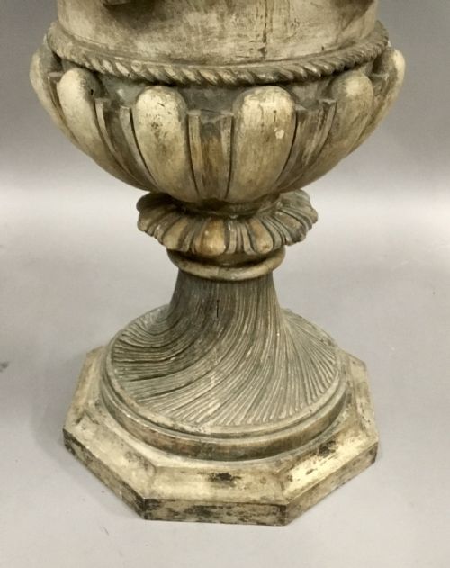 LARGE REGENCY NEOCLASSICAL PLASTER URN OF CAMPANA FORM - ADDITIONAL PHOTO 9