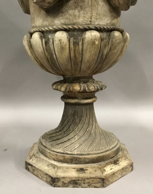 LARGE REGENCY NEOCLASSICAL PLASTER URN OF CAMPANA FORM - ADDITIONAL PHOTO 13