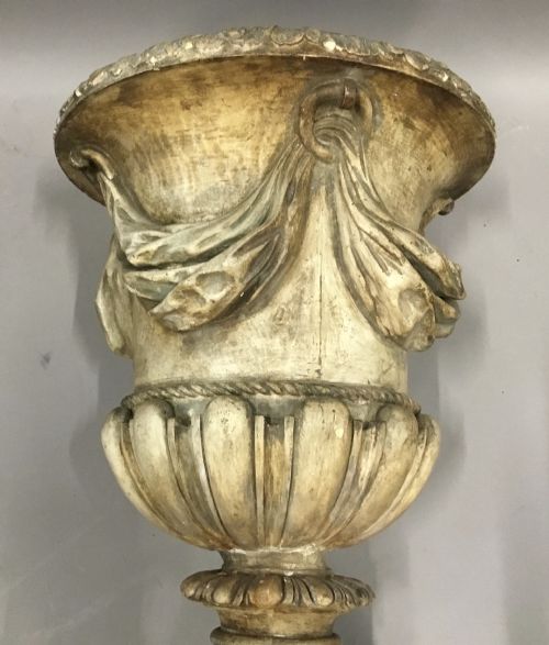 LARGE REGENCY NEOCLASSICAL PLASTER URN OF CAMPANA FORM - ADDITIONAL PHOTO 14