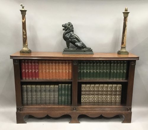 REGENCY 'COUNTRY HOUSE' MAHOGANY OPEN BOOKCASE OF AN UNUSUAL DESIGN - ADDITIONAL PHOTO 1