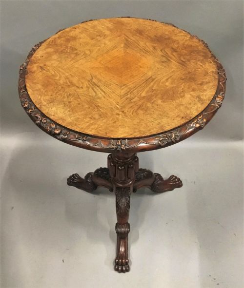 GEORGE IV IRISH POLLARD OAK TRIPOD OCCASIONAL TABLE - ADDITIONAL PHOTO 3
