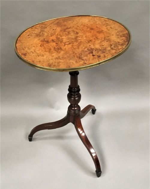 George III Burr Yew Tripod Wine Table