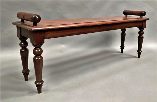 Mid C19th Mahogany Hall Bench / Window Seat