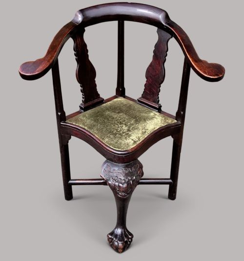 C18TH CHINESE EXPORT HARDWOOD CORNER ARMCHAIR OF AN ECCENTRIC AND CURVACEOUS DESIGN AND PROPORTIONS - ADDITIONAL PHOTO 7