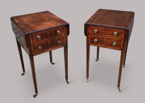 George III Mahogany Matched Pair of Occasional Tables / Bedside Tables