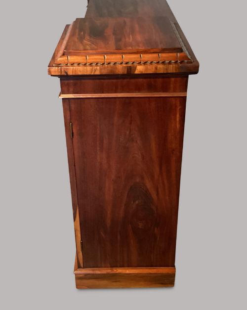 REGENCY INVERTED BREAKFRONT BOOKCASE CABINET IN STRIKING GONALO ALVES - ADDITIONAL PHOTO 15