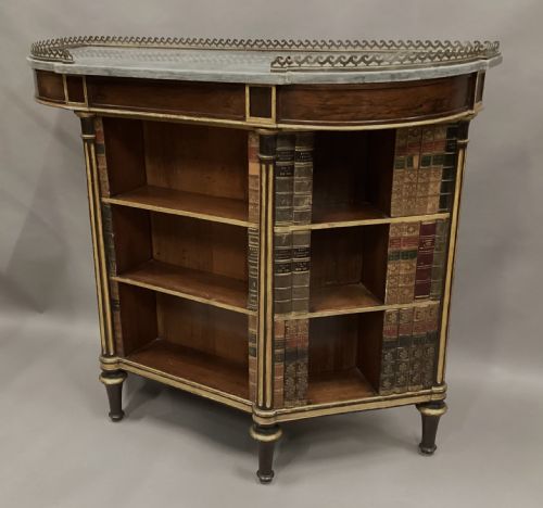 REGENCY ROSEWOOD AND PARCEL GILT OPEN BOOKCASE SIDE CABINET WITH LEATHER DUMMY BOOKS - ADDITIONAL PHOTO 23