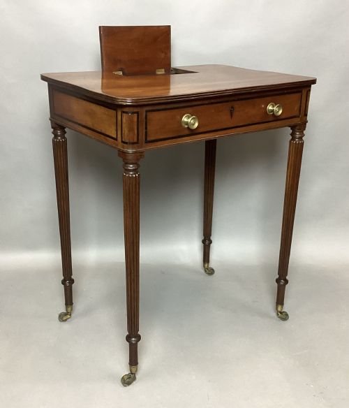 REGENCY MAHOGANY EBONY BANDED CHAMBERWRITING TABLE ATTRIBUTED TO GILLOWS - ADDITIONAL PHOTO 1
