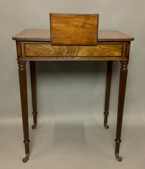 REGENCY MAHOGANY EBONY BANDED CHAMBERWRITING TABLE ATTRIBUTED TO GILLOWS - ADDITIONAL PHOTO 14
