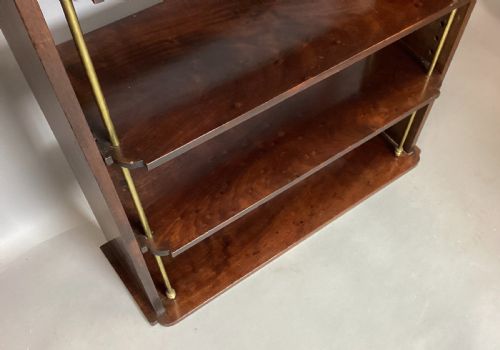 REGENCY MAHOGANY AND BRASS HANGING WALL SHELVES - ADDITIONAL PHOTO 11