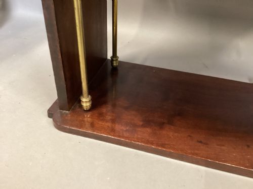 REGENCY MAHOGANY AND BRASS HANGING WALL SHELVES - ADDITIONAL PHOTO 15