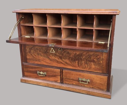 C19TH MAHOGANY HABERDASHERY CABINET OFFICE CABINET - ADDITIONAL PHOTO 2
