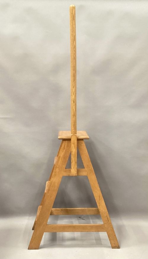 C19TH GOLDEN OAK SET OF LIBRARY STEPS - ADDITIONAL PHOTO 9