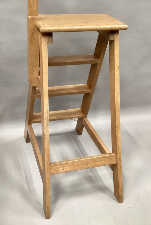 C19TH GOLDEN OAK SET OF LIBRARY STEPS - ADDITIONAL PHOTO 11