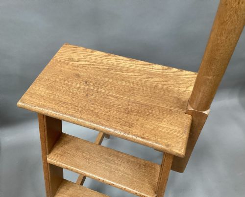 C19TH GOLDEN OAK SET OF LIBRARY STEPS - ADDITIONAL PHOTO 13