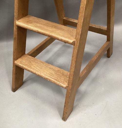 C19TH GOLDEN OAK SET OF LIBRARY STEPS - ADDITIONAL PHOTO 17