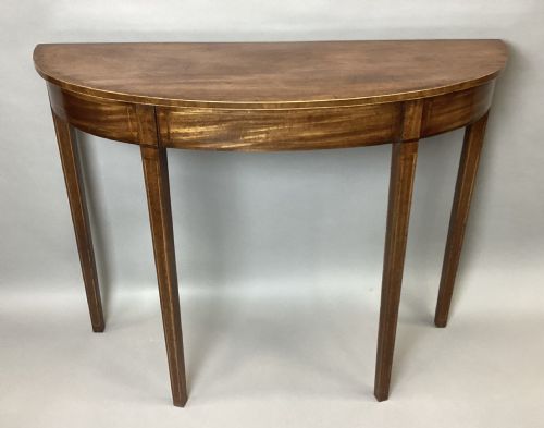GEORGE III MAHOGANY HEPPLEWHITE SIDE TABLE CONSOLE TABLE - ADDITIONAL PHOTO 3