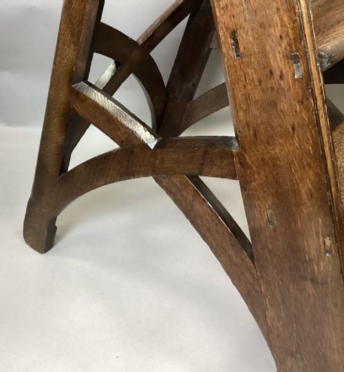 C19TH GOTHIC OAK LIBRARY STEPS IN THE MANNER OF AWNPUGIN - ADDITIONAL PHOTO 8