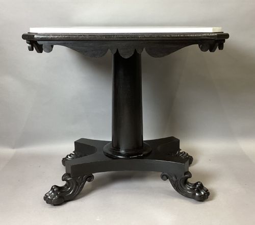 GEORGE IV EBONISED MARBLE TOP CENTRE TABLE - ADDITIONAL PHOTO 1