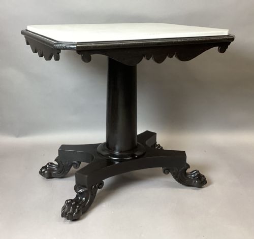 GEORGE IV EBONISED MARBLE TOP CENTRE TABLE - ADDITIONAL PHOTO 4