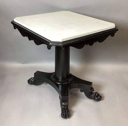 GEORGE IV EBONISED MARBLE TOP CENTRE TABLE - ADDITIONAL PHOTO 6