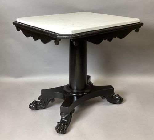 GEORGE IV EBONISED MARBLE TOP CENTRE TABLE - ADDITIONAL PHOTO 7