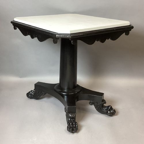 GEORGE IV EBONISED MARBLE TOP CENTRE TABLE - ADDITIONAL PHOTO 8