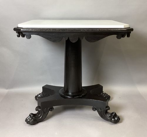 GEORGE IV EBONISED MARBLE TOP CENTRE TABLE - ADDITIONAL PHOTO 13