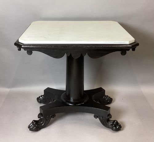 GEORGE IV EBONISED MARBLE TOP CENTRE TABLE - ADDITIONAL PHOTO 14