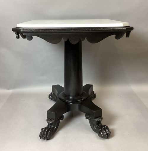 GEORGE IV EBONISED MARBLE TOP CENTRE TABLE - ADDITIONAL PHOTO 15