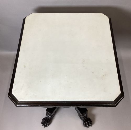 GEORGE IV EBONISED MARBLE TOP CENTRE TABLE - ADDITIONAL PHOTO 16