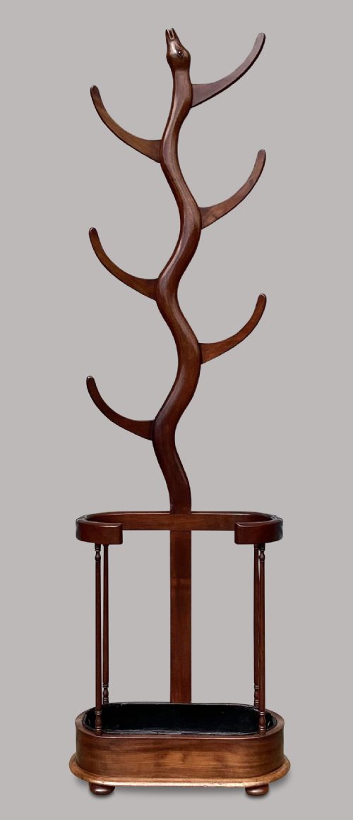 REGENCY MAHOGANY 'SNAKE' HAT AND COAT HALL STAND - ADDITIONAL PHOTO 1