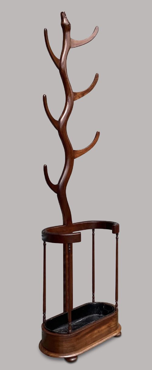 REGENCY MAHOGANY 'SNAKE' HAT AND COAT HALL STAND - ADDITIONAL PHOTO 4