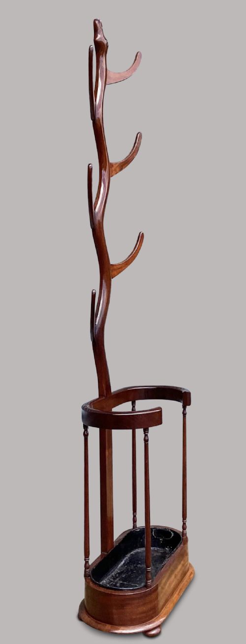 REGENCY MAHOGANY 'SNAKE' HAT AND COAT HALL STAND - ADDITIONAL PHOTO 14