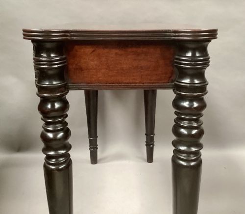 GEORGE IV MAHOGANY AND EBONISED BOW FRONTED SIDE TABLE - ADDITIONAL PHOTO 3