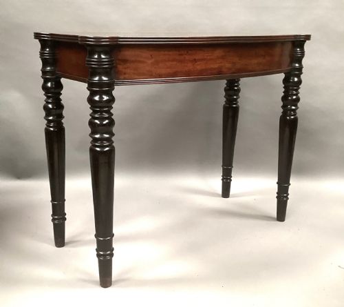 GEORGE IV MAHOGANY AND EBONISED BOW FRONTED SIDE TABLE - ADDITIONAL PHOTO 4