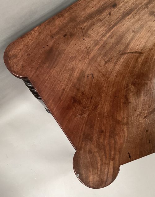 GEORGE IV MAHOGANY AND EBONISED BOW FRONTED SIDE TABLE - ADDITIONAL PHOTO 5